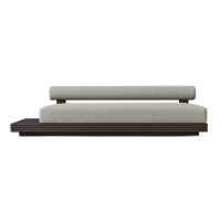 Collins Aluminum 3 Seat Armless Sofa + Table Left