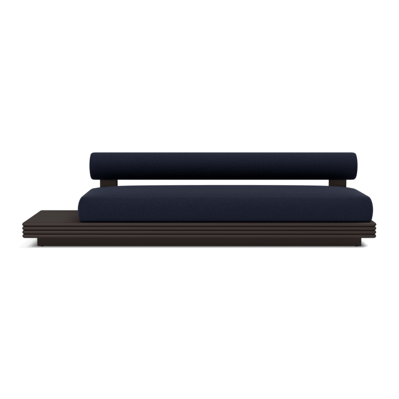 Collins Aluminum 3 Seat Armless Sofa + Table Left