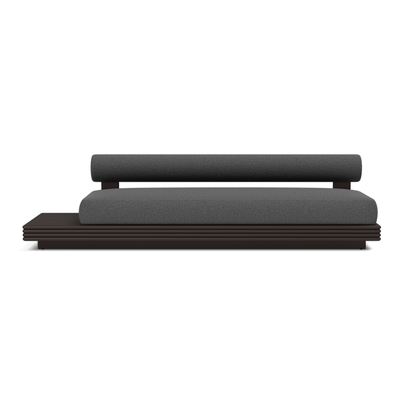 Collins Aluminum 3 Seat Armless Sofa + Table Left