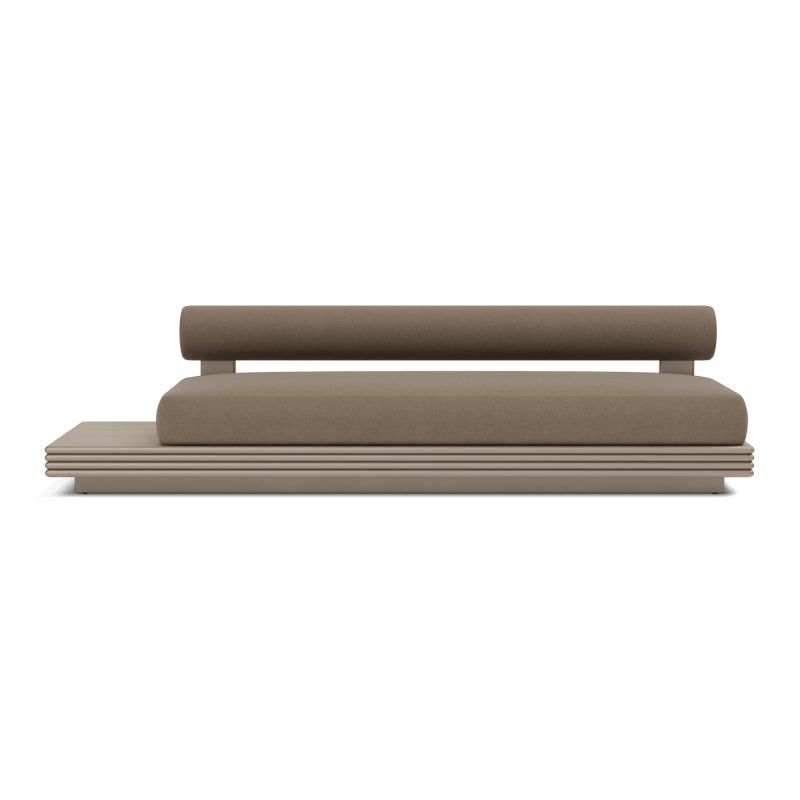 Collins Aluminum 3 Seat Armless Sofa + Table Left