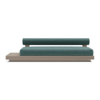 Collins Aluminum 3 Seat Armless Sofa + Table Left