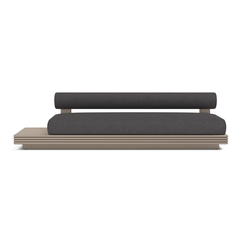 Collins Aluminum 3 Seat Armless Sofa + Table Left