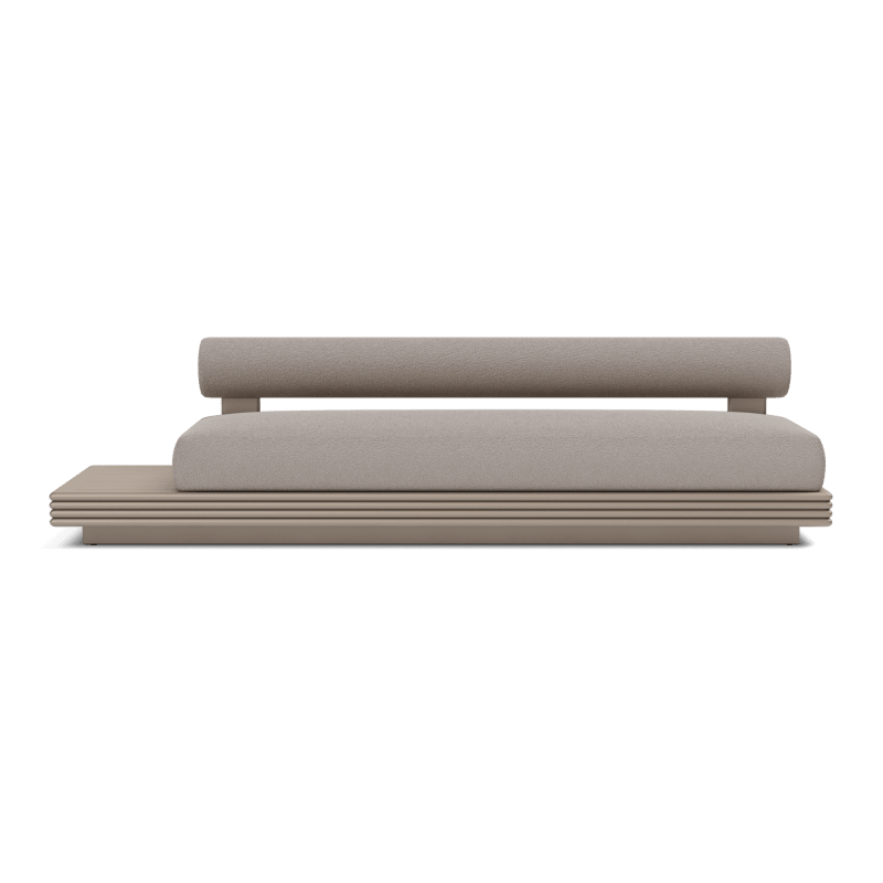 Collins Aluminum 3 Seat Armless Sofa + Table Left