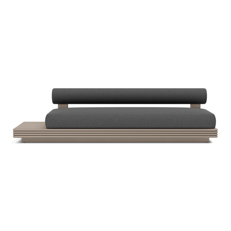 Collins Aluminum 3 Seat Armless Sofa + Table Left