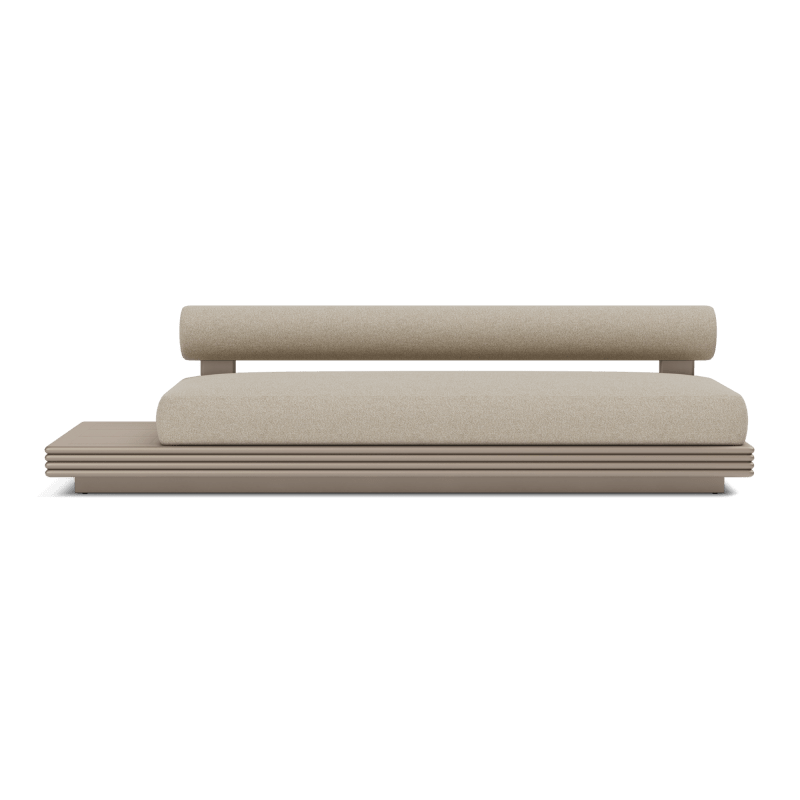 Collins Aluminum 3 Seat Armless Sofa + Table Left