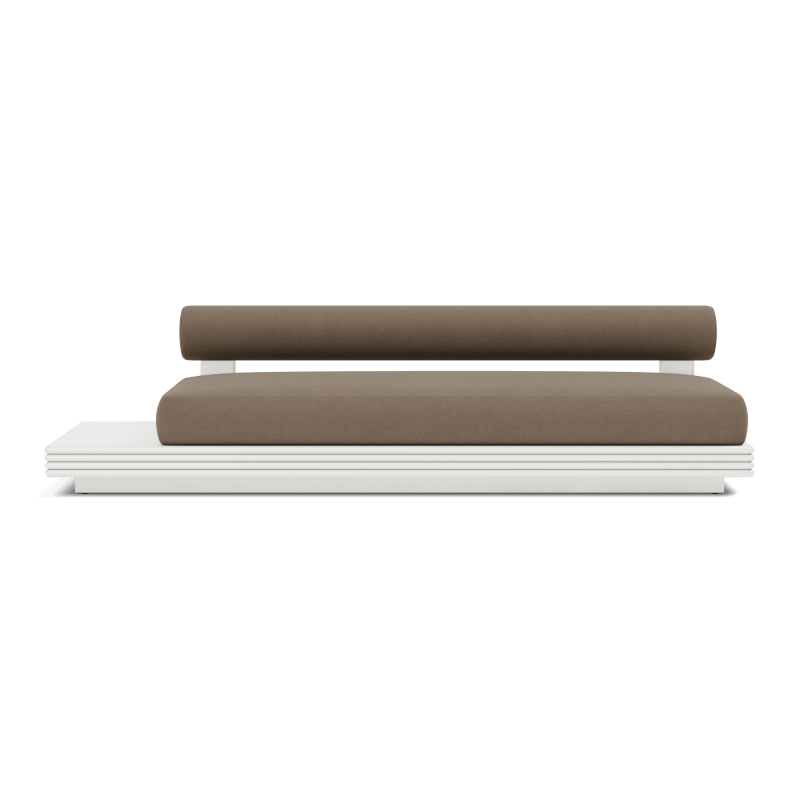 Collins Aluminum 3 Seat Armless Sofa + Table Left