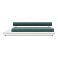 Collins Aluminum 3 Seat Armless Sofa + Table Left