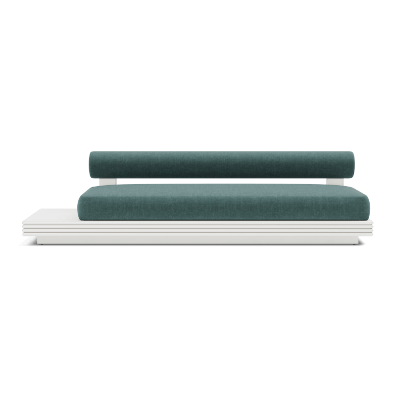 Collins Aluminum 3 Seat Armless Sofa + Table Left