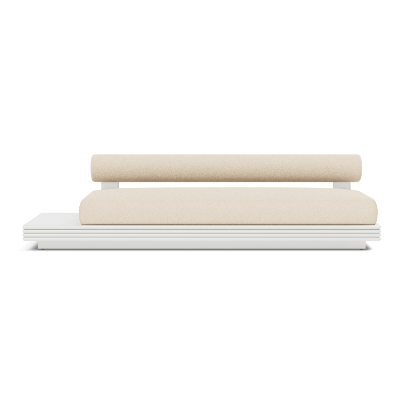 Collins Aluminum 3 Seat Armless Sofa + Table Left