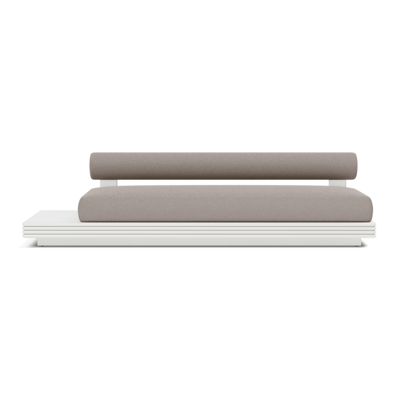 Collins Aluminum 3 Seat Armless Sofa + Table Left