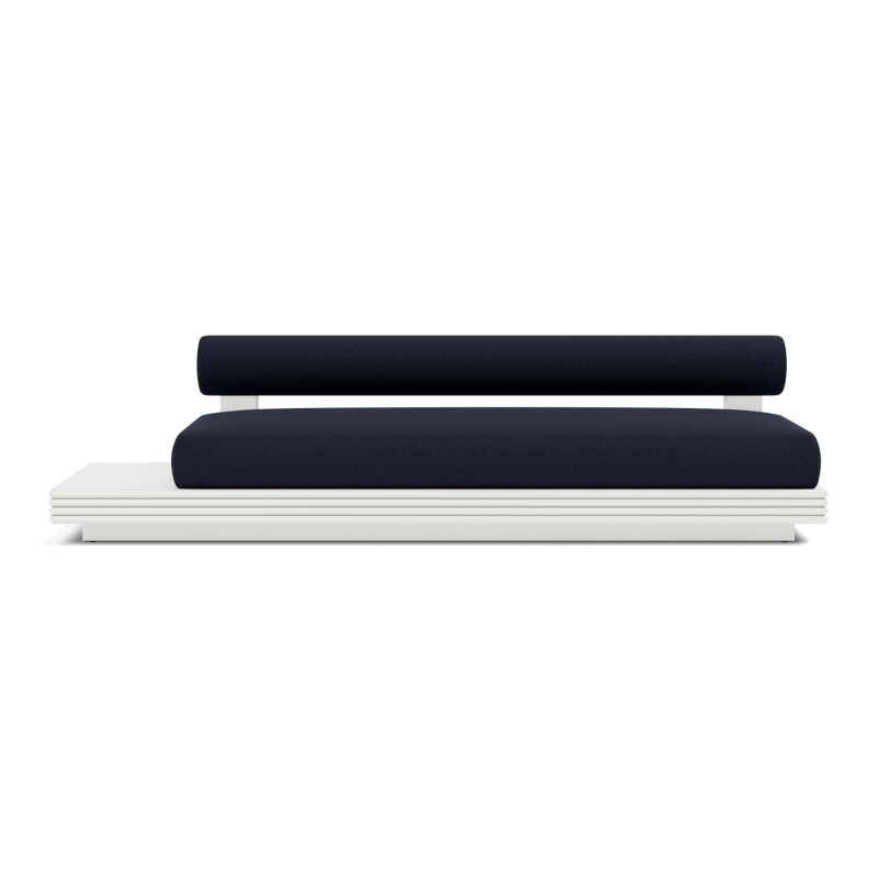 Collins Aluminum 3 Seat Armless Sofa + Table Left