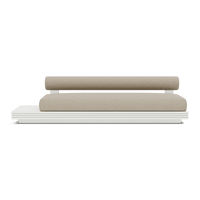 Collins Aluminum 3 Seat Armless Sofa + Table Left
