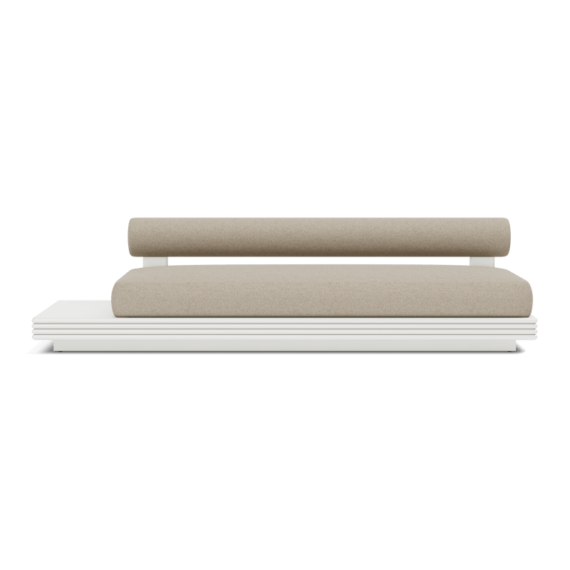 Collins Aluminum 3 Seat Armless Sofa + Table Left