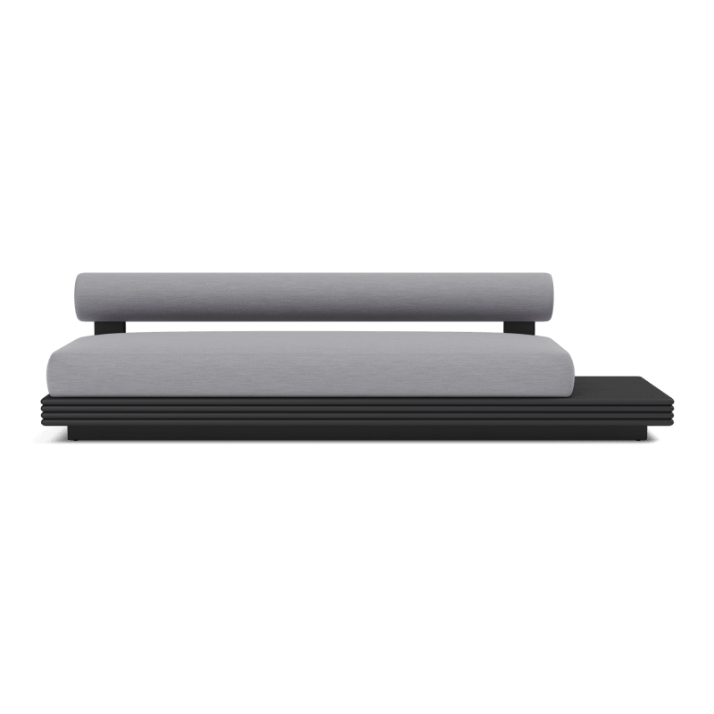 Collins Aluminum 3 Seat Armless Sofa + Table Right
