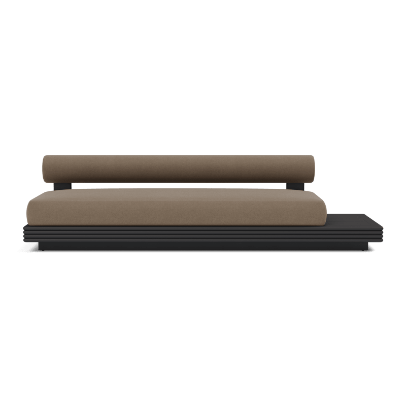 Collins Aluminum 3 Seat Armless Sofa + Table Right