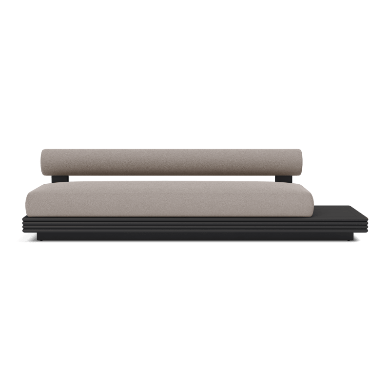 Collins Aluminum 3 Seat Armless Sofa + Table Right