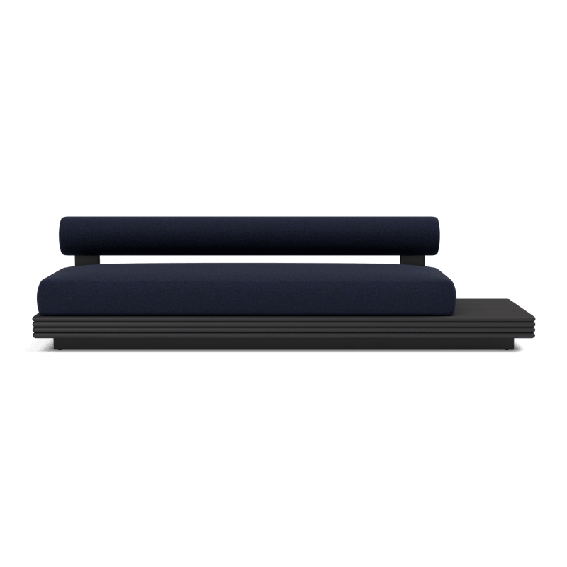 Collins Aluminum 3 Seat Armless Sofa + Table Right