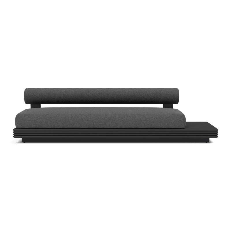 Collins Aluminum 3 Seat Armless Sofa + Table Right