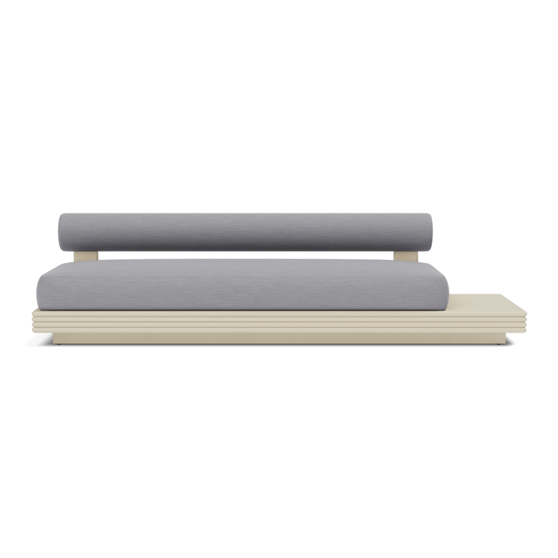 Collins Aluminum 3 Seat Armless Sofa + Table Right