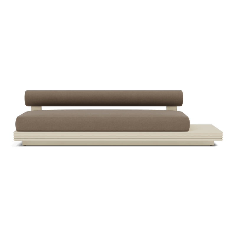 Collins Aluminum 3 Seat Armless Sofa + Table Right