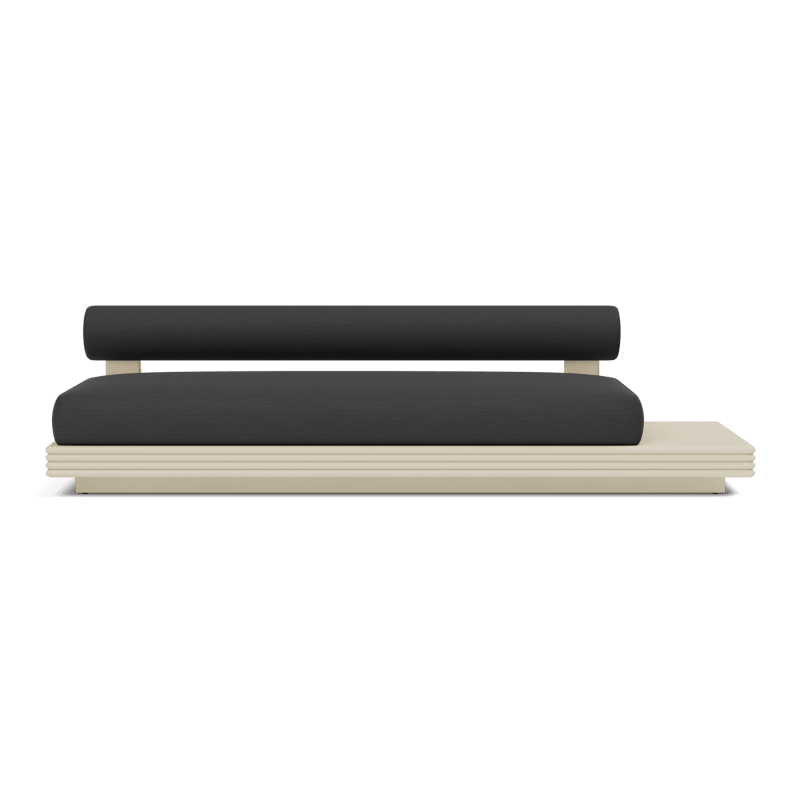 Collins Aluminum 3 Seat Armless Sofa + Table Right