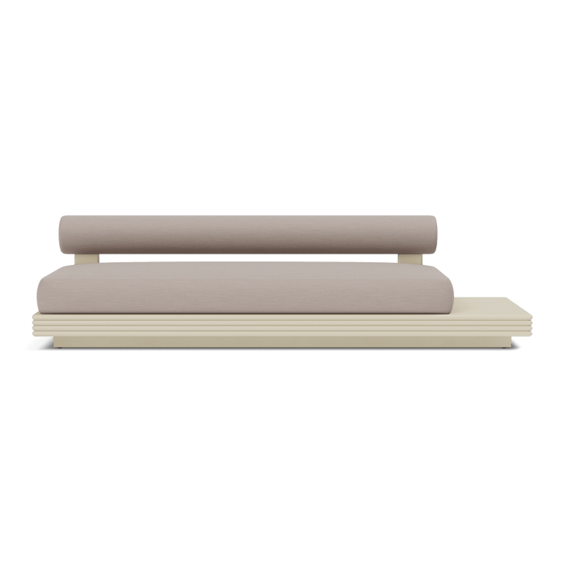 Collins Aluminum 3 Seat Armless Sofa + Table Right