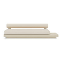 Collins Aluminum 3 Seat Armless Sofa + Table Right