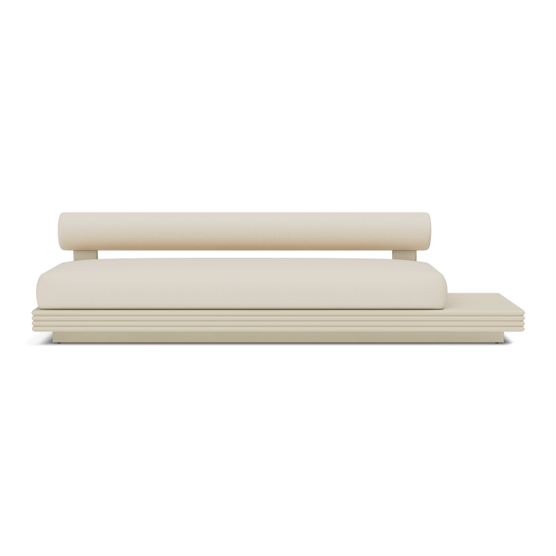 Collins Aluminum 3 Seat Armless Sofa + Table Right