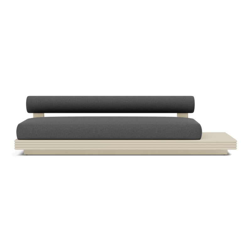 Collins Aluminum 3 Seat Armless Sofa + Table Right
