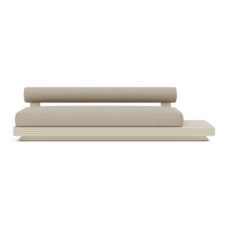 Collins Aluminum 3 Seat Armless Sofa + Table Right
