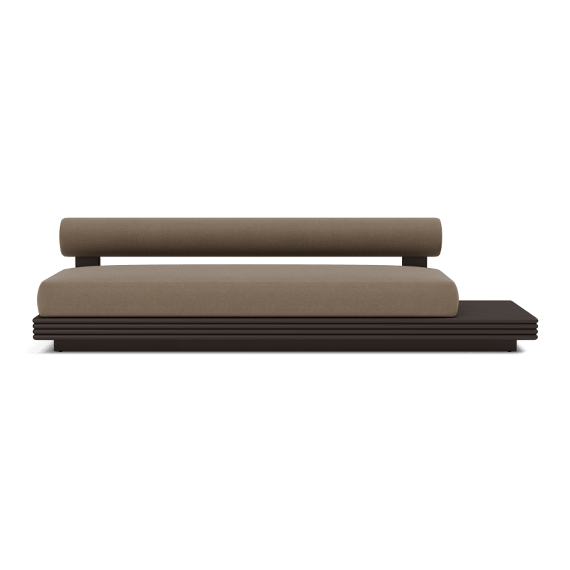 Collins Aluminum 3 Seat Armless Sofa + Table Right