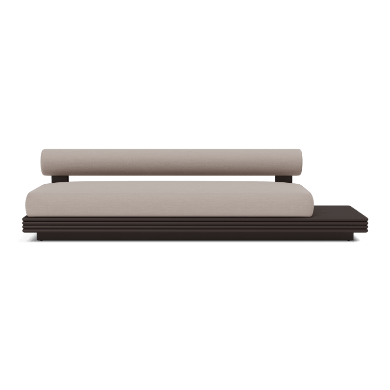 Collins Aluminum 3 Seat Armless Sofa + Table Right