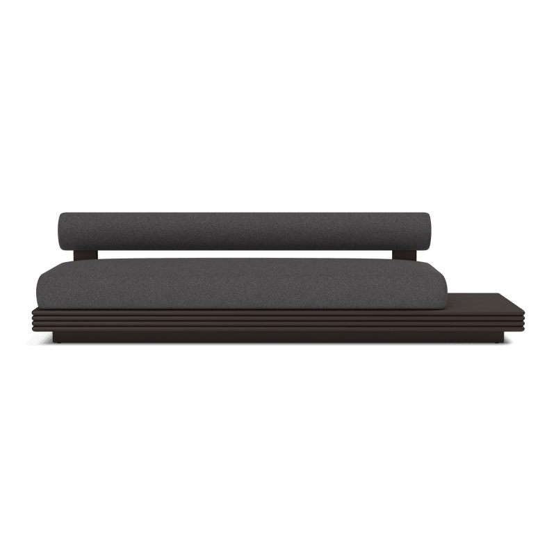 Collins Aluminum 3 Seat Armless Sofa + Table Right