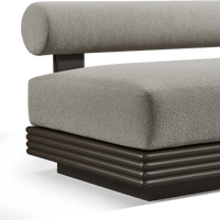 Collins Aluminum 3 Seat Armless Sofa + Table Right