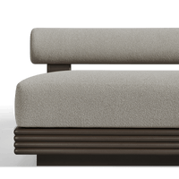 Collins Aluminum 3 Seat Armless Sofa + Table Right