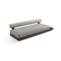 Collins Aluminum 3 Seat Armless Sofa + Table Right