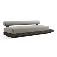 Collins Aluminum 3 Seat Armless Sofa + Table Right