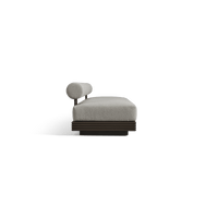 Collins Aluminum 3 Seat Armless Sofa + Table Right