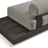 Collins Aluminum 3 Seat Armless Sofa + Table Right