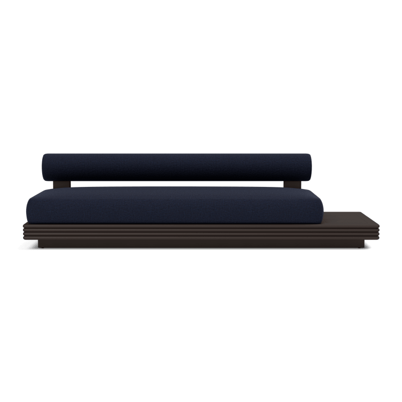Collins Aluminum 3 Seat Armless Sofa + Table Right