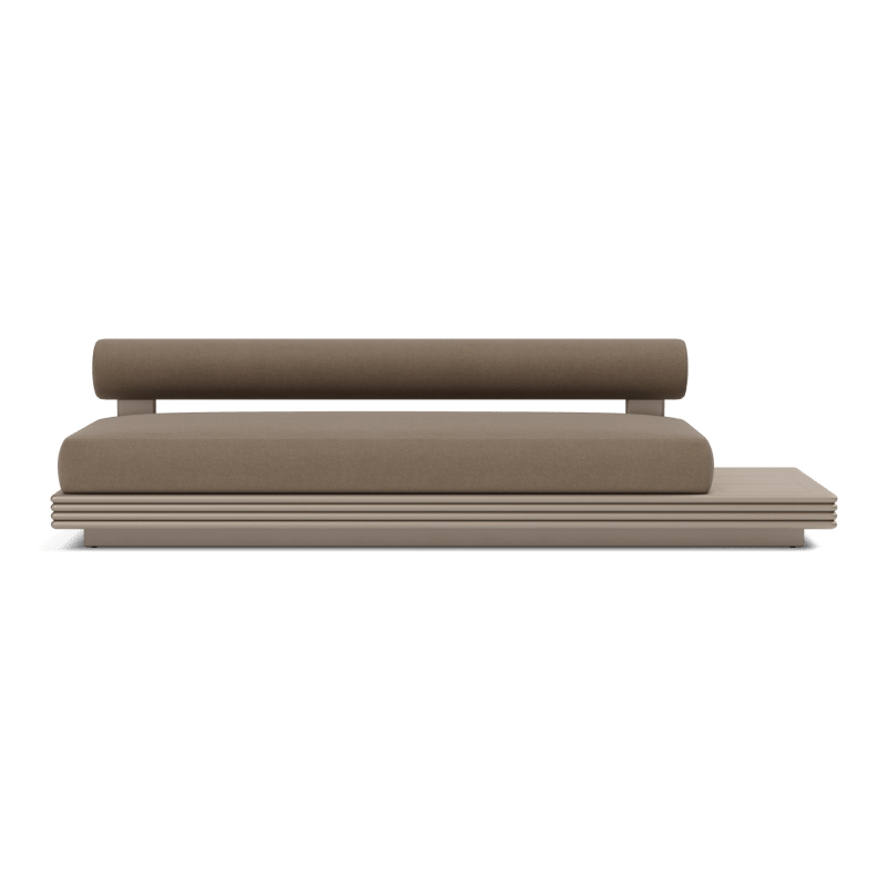 Collins Aluminum 3 Seat Armless Sofa + Table Right