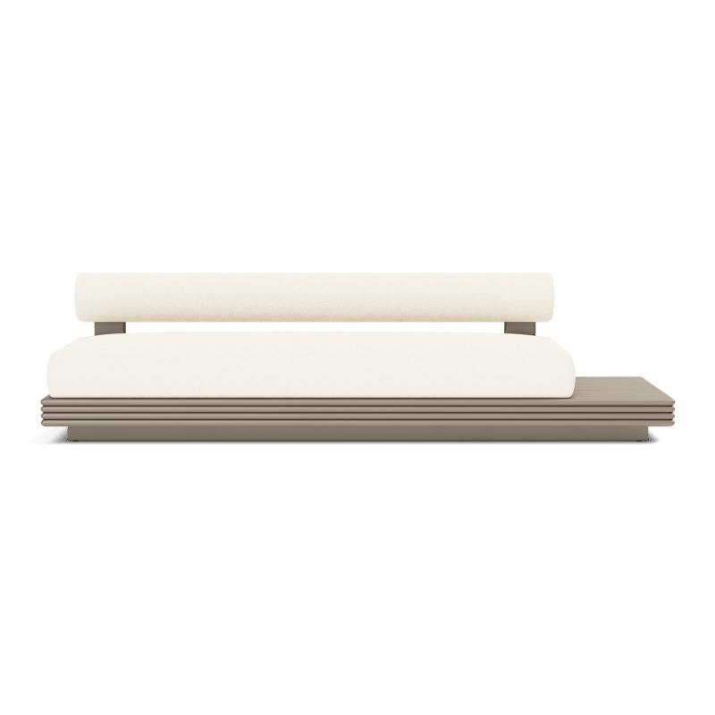 Collins Aluminum 3 Seat Armless Sofa + Table Right