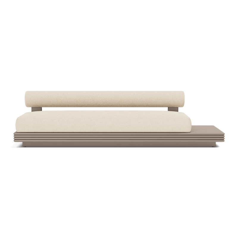 Collins Aluminum 3 Seat Armless Sofa + Table Right