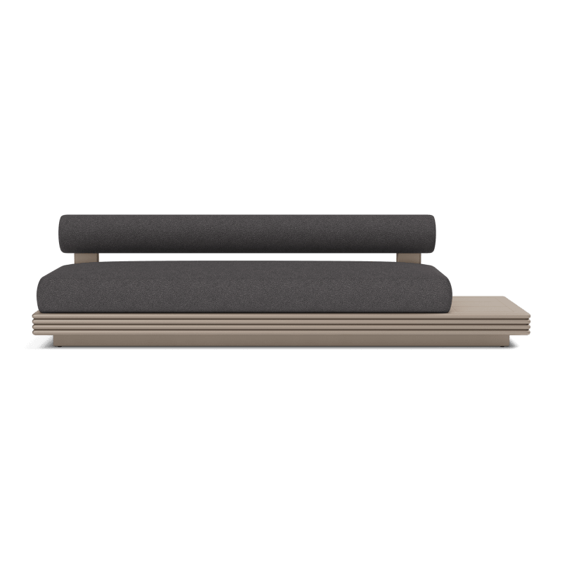 Collins Aluminum 3 Seat Armless Sofa + Table Right