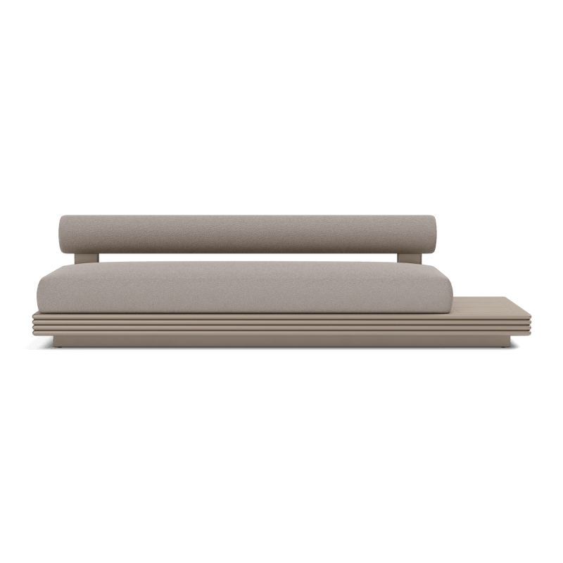 Collins Aluminum 3 Seat Armless Sofa + Table Right