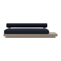 Collins Aluminum 3 Seat Armless Sofa + Table Right