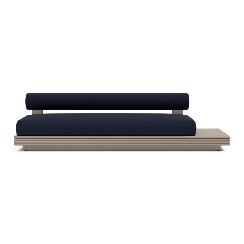 Collins Aluminum 3 Seat Armless Sofa + Table Right