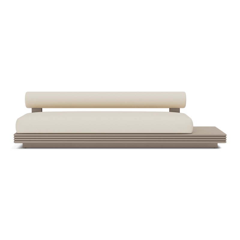 Collins Aluminum 3 Seat Armless Sofa + Table Right
