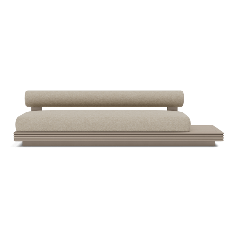 Collins Aluminum 3 Seat Armless Sofa + Table Right