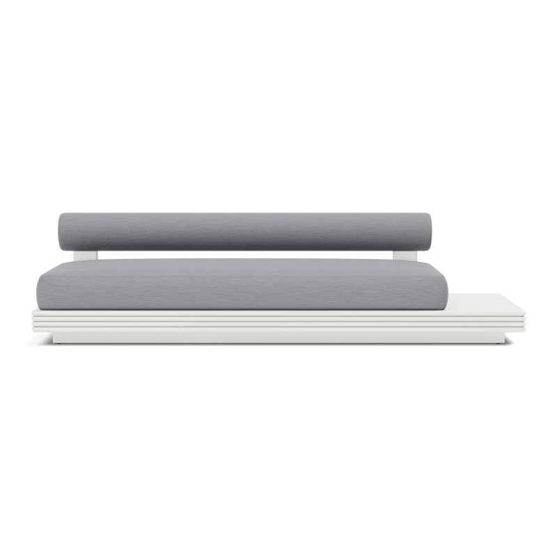 Collins Aluminum 3 Seat Armless Sofa + Table Right